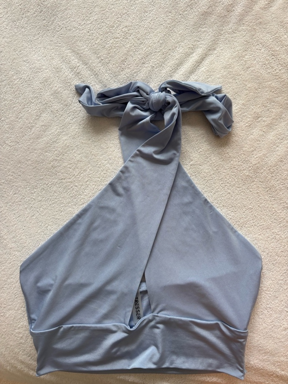 Light Blue Halter Tie Crop Top